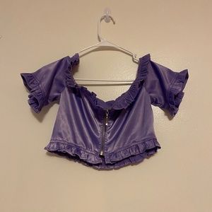 Purple Zip Crop Top
